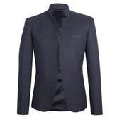 Basic gray blazer with military collar