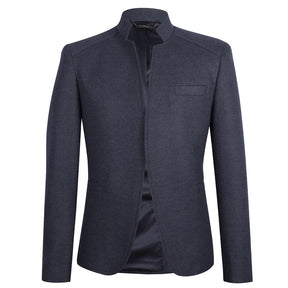 Basic gray blazer with military collar