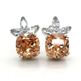 Elegant Cushion cut champaigne earrings