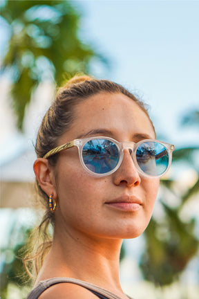 Aqua Wooden Sunglasses - INTI