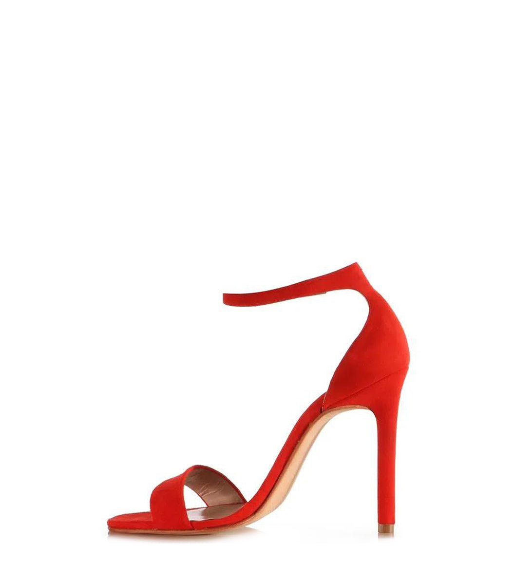 Elegant Suede Red Heels Bar10
