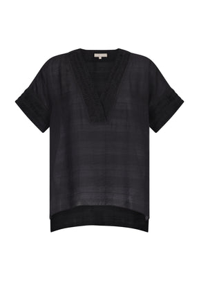 Ivy V-Neck Blouse | Black