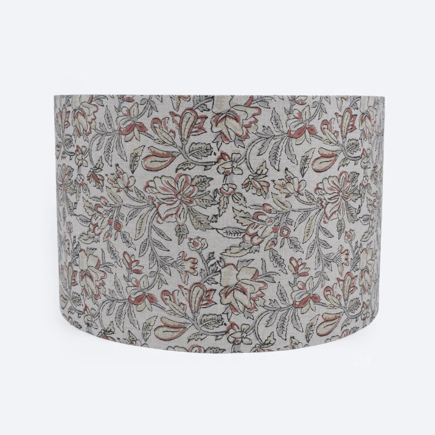 Floral Block Printed Fabric Pure Linen Lampshade – Qudrat