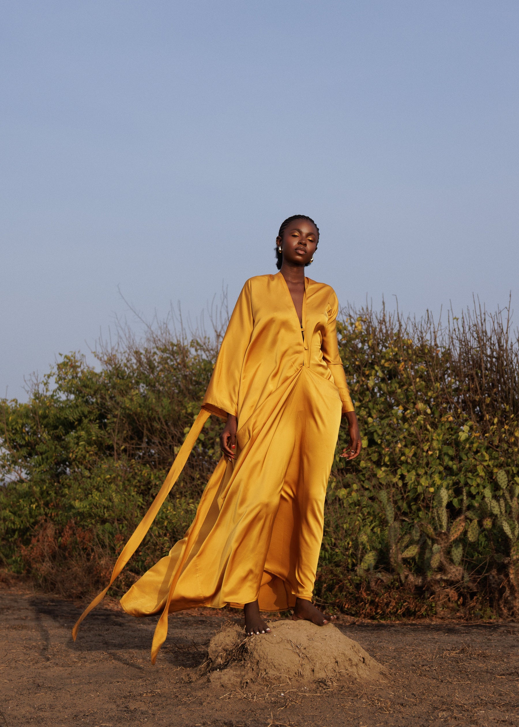 EVE DRAPED FLOOR LENGTH DRESS