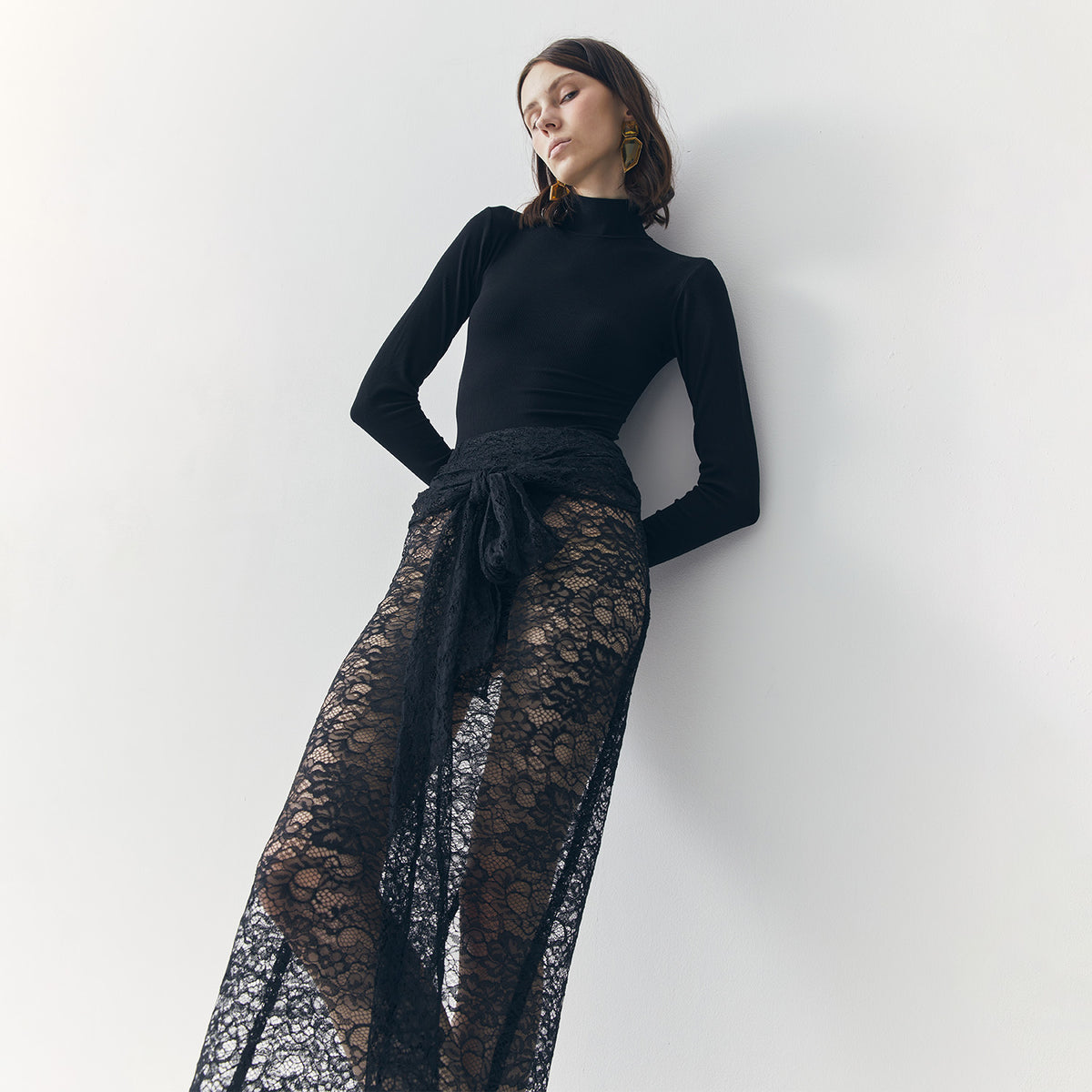 MILA SEE THRU LACE SKIRT