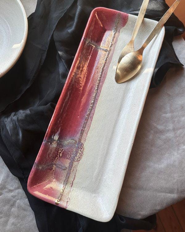 Mystic Horizon Artisan Rectangular Platter