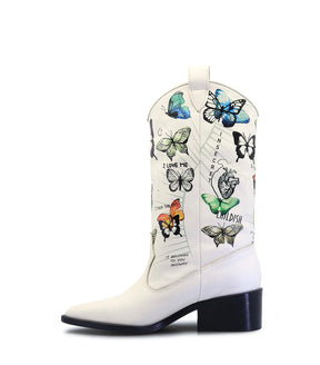 Evalu3 Tattoo Print Texan Booties