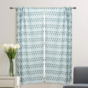 Traditional Viscose Colored Linen Ring Curtain - Surajmukhi