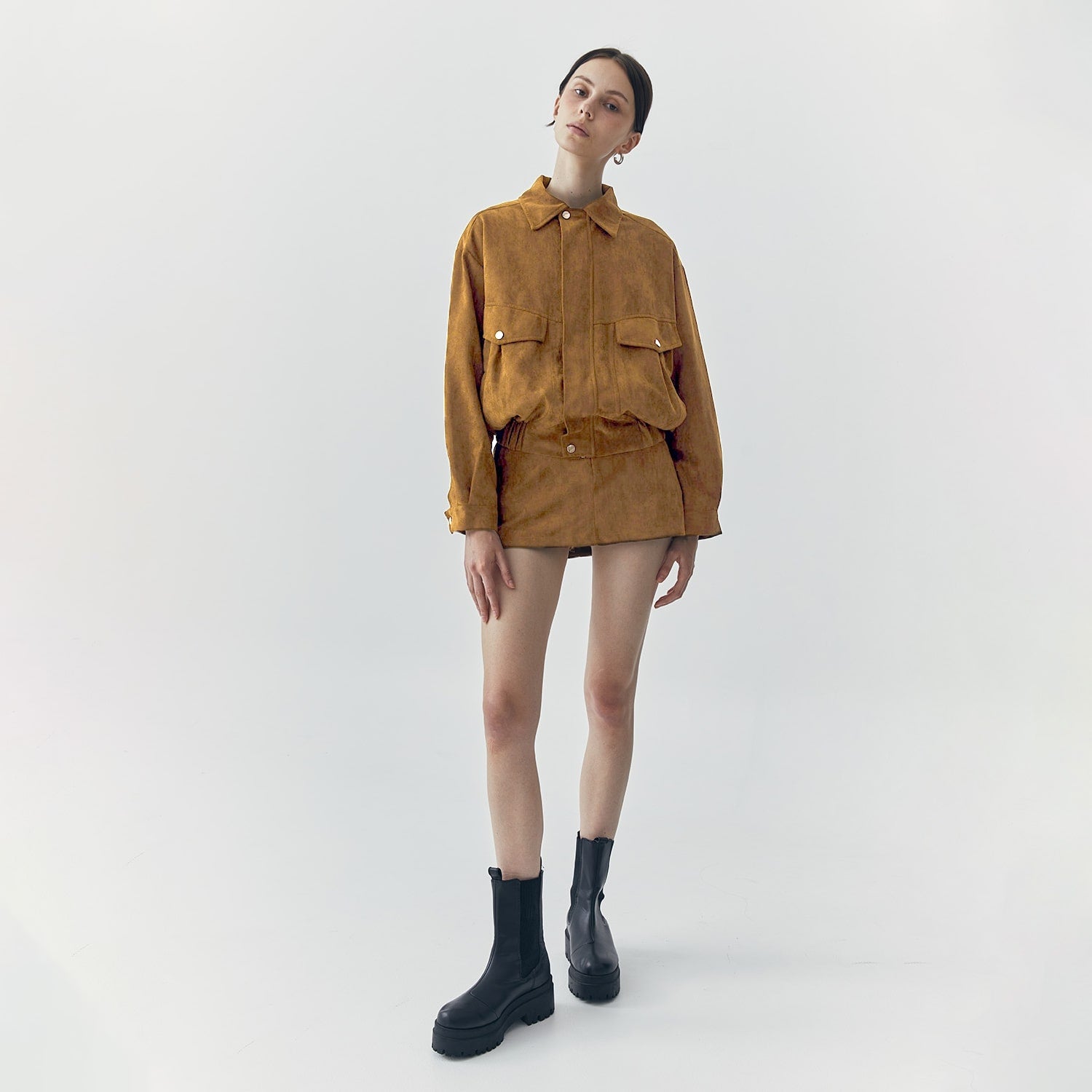 REMI SUEDE JACKET AND SKORT SET