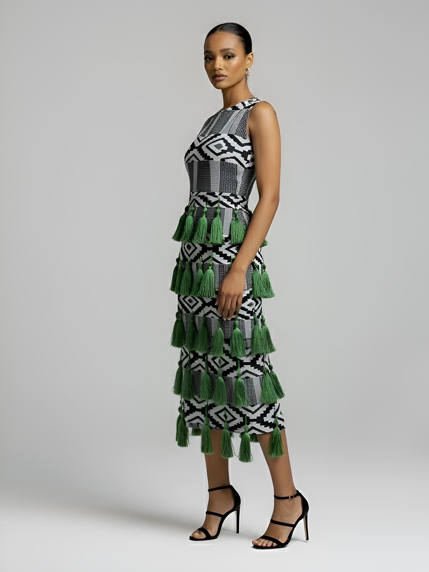 Lisa Luxe Akwete Tassel Dress