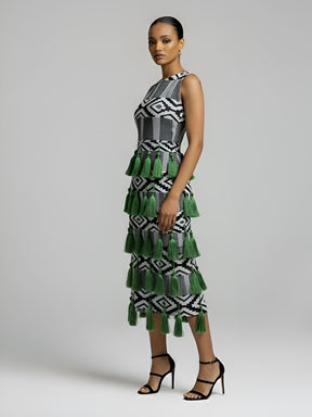 Lisa Luxe Akwete Tassel Dress