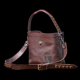Abelo Leather Mini Bucket Hand Bag - Beaded