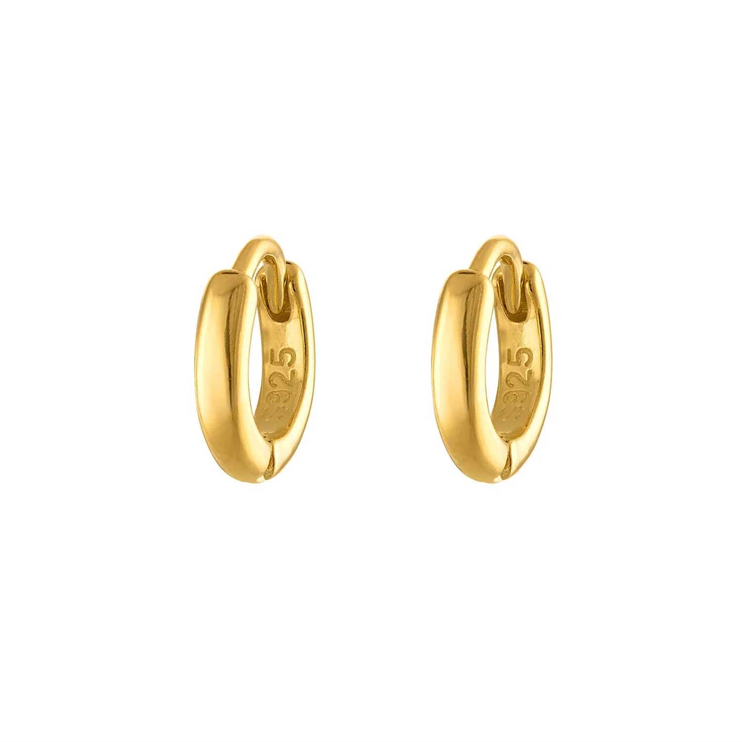 Gold Six Mm Huggie Hoop Earring