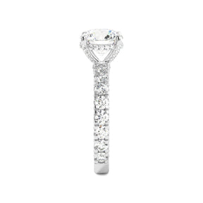 Round Diamond Iced Out Micropave Engagement Ring