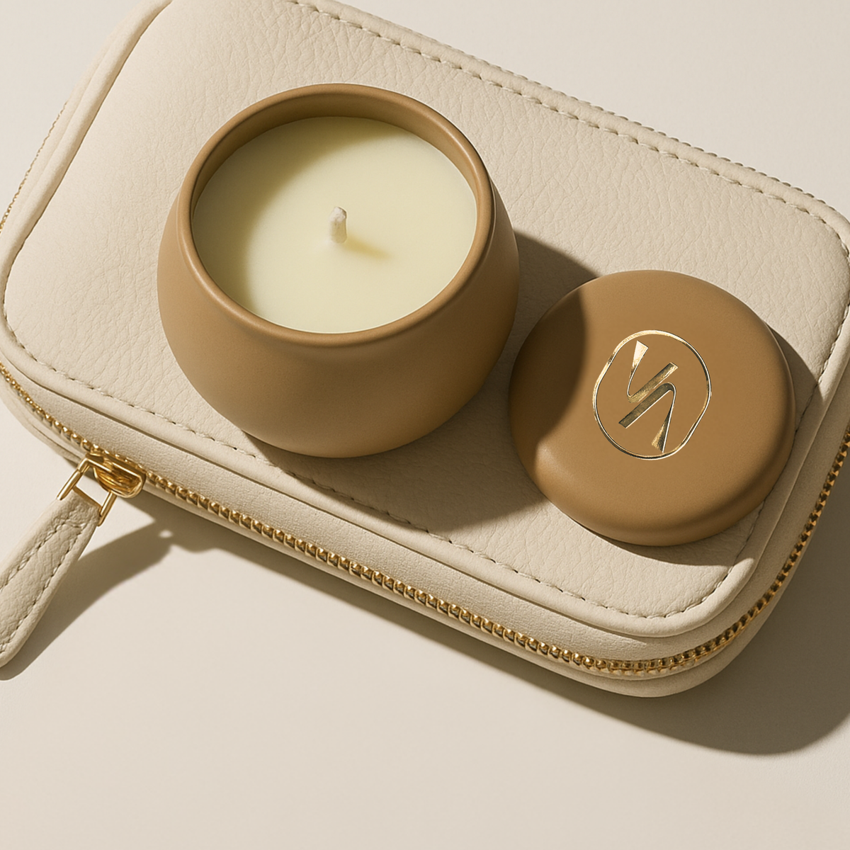Mini Scented Travel Candle with Cotton Wick in Hinoki Flower