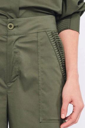 Viena Sculptural Hem Trouser | Olive