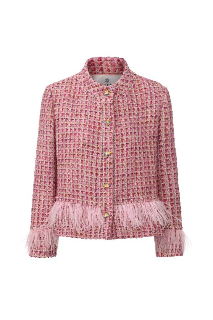 Peace Feather Blazer Pink