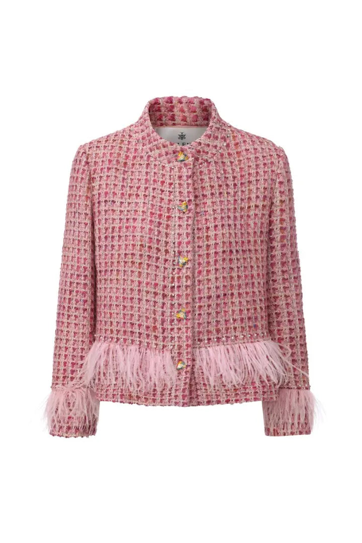 Peace Feather Blazer Pink