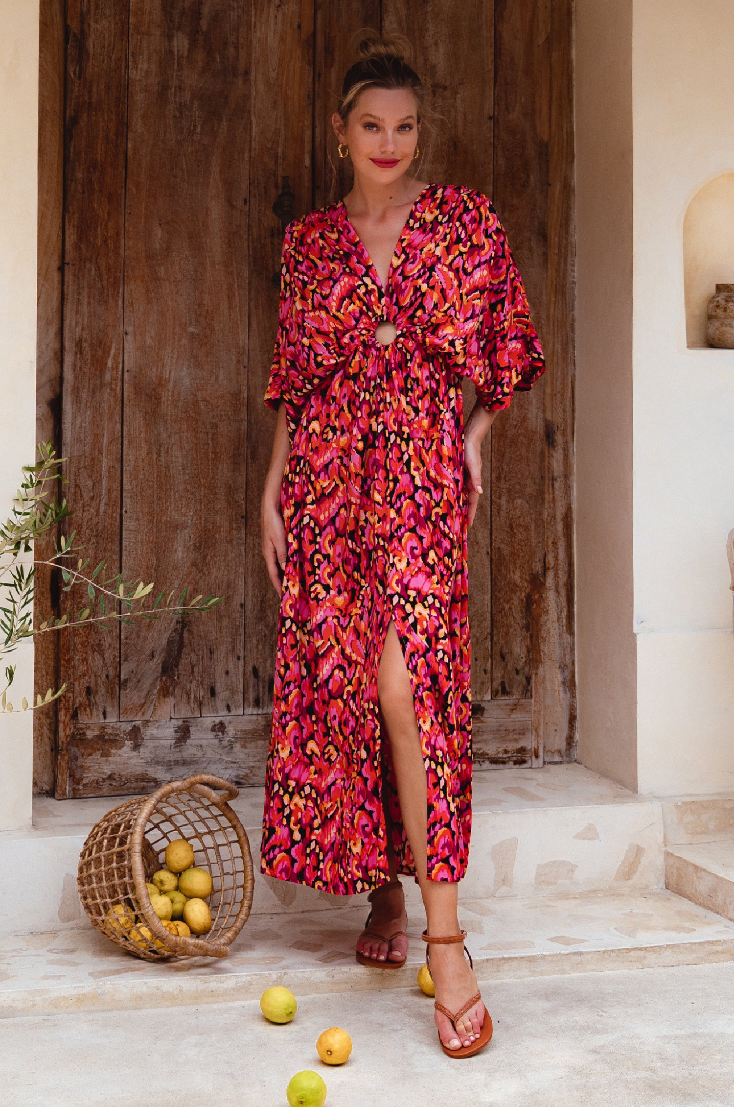 Elena Bohemian Gown Dress - Red Sea