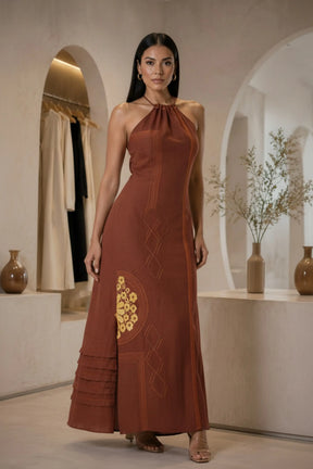 MEMORIAS by PASALUMAC– Women’s Zenú Handcrafted Halter Maxi Dress