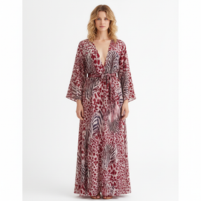 Silk Pink Safari Kimono