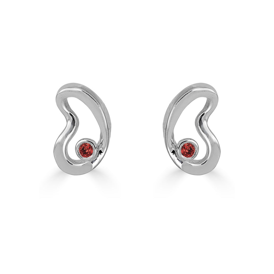 Sahab Birthstone Studs in Silver