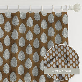 Designer Print Duck Canvas Window Curtain - Betal Leaf
