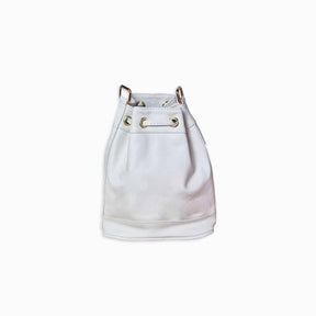Beige Leather Bucket Terra Bag – Handmade Crossbody & Handbag, Ethical Palm Weave Bucket bag for Women
