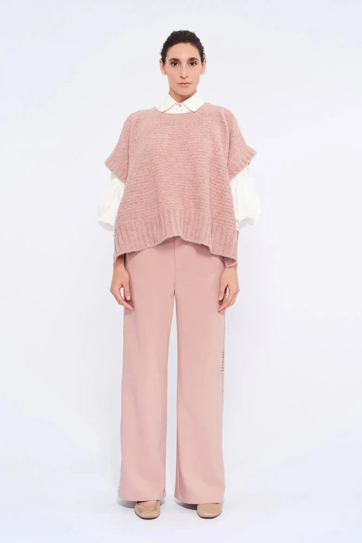 Chelsea Openwork Alpaca Poncho