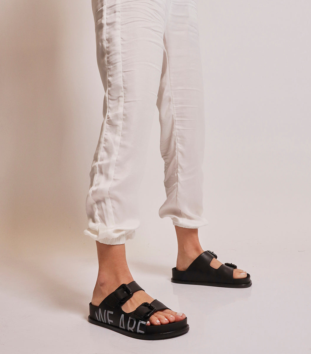 Stylish Black Birk Leather Sandals Minty