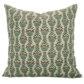 Lotus Decorative Floral Block Printed Pillow Cover