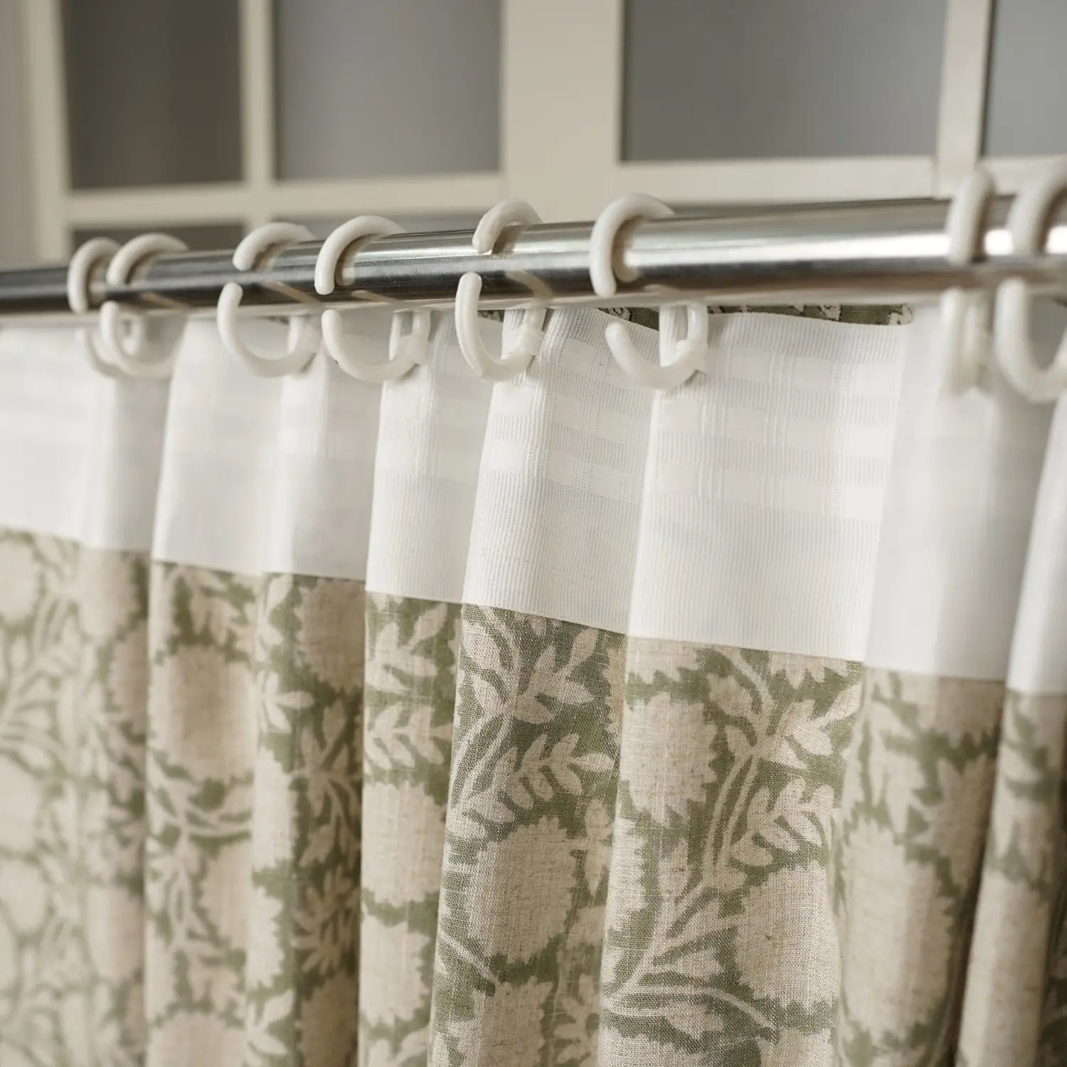 Natural Print Viscose Linen Ring Curtain - Rajat