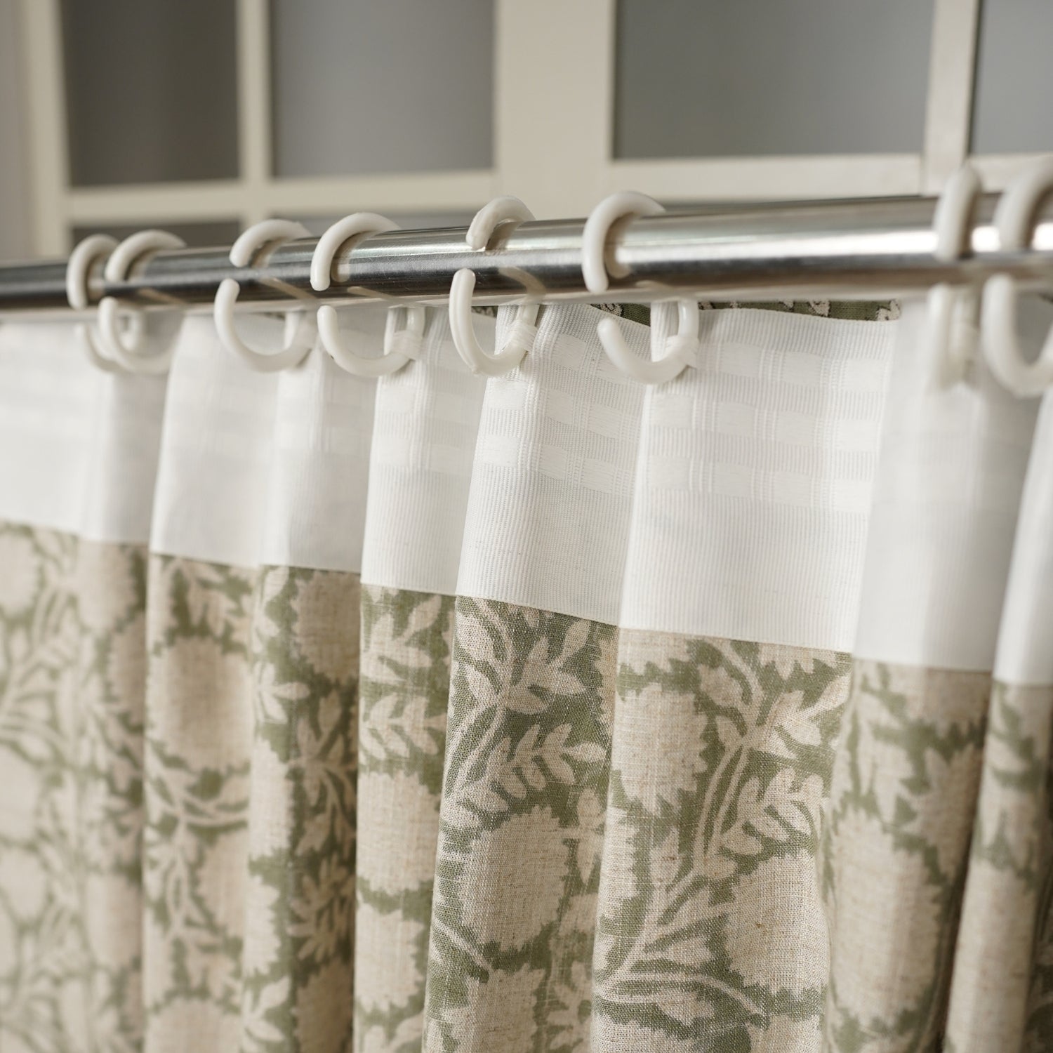 Natural Print Viscose Linen Ring Curtain - Rajat