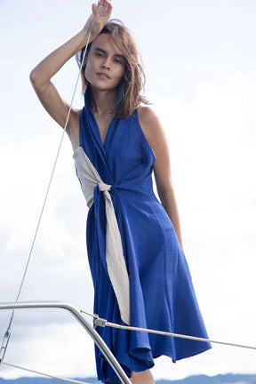 Miro Blue Fan Dress
