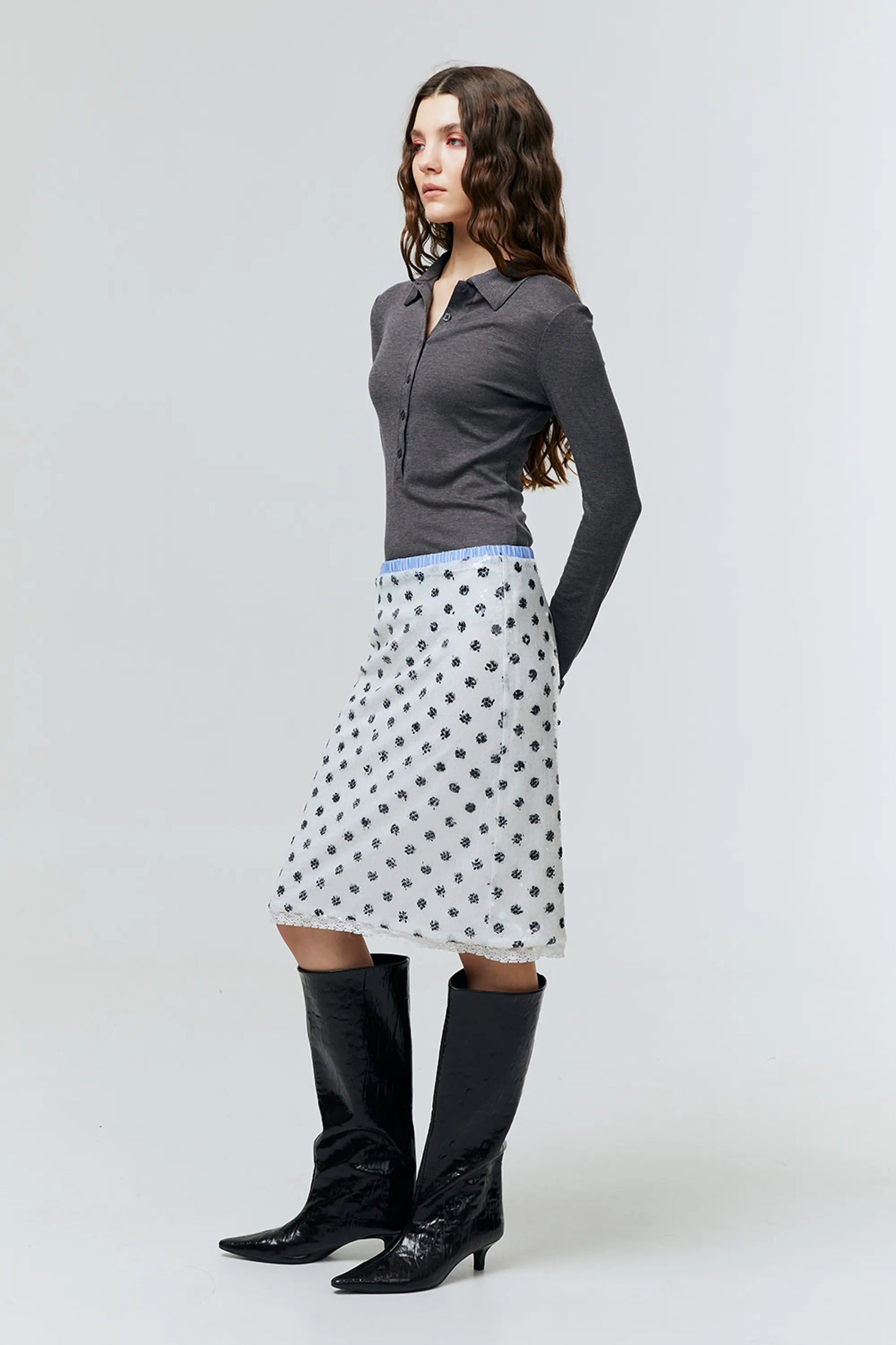 CELESTE SEQUIN DOT SKIRT