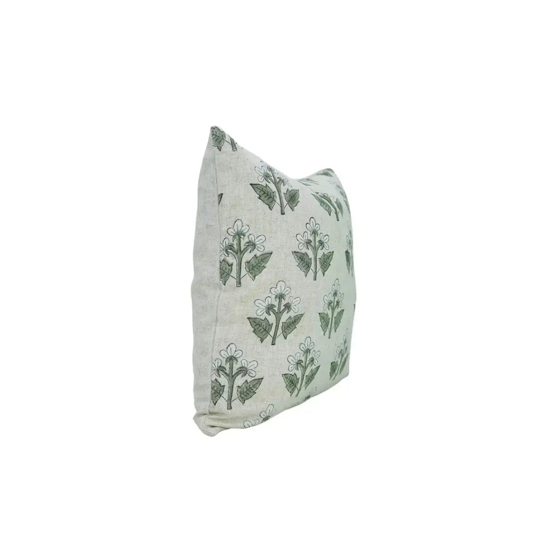 Elegant Hand Block Print  Viscose Linen Pillow Cover - Chahat