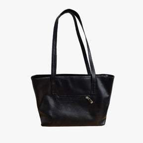 Black Leather Victoria Tote Bag