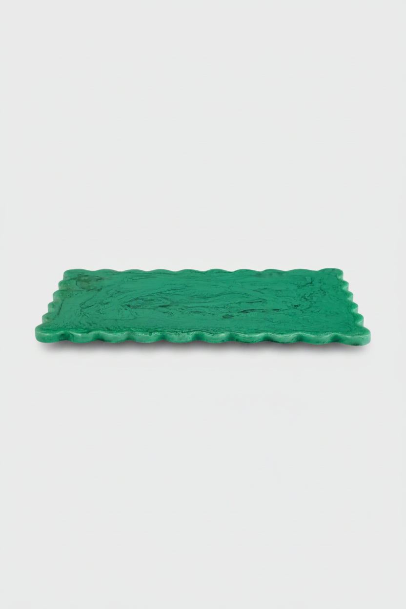 Resin Scallop Rectangular Cheese Board - 14 Inches
