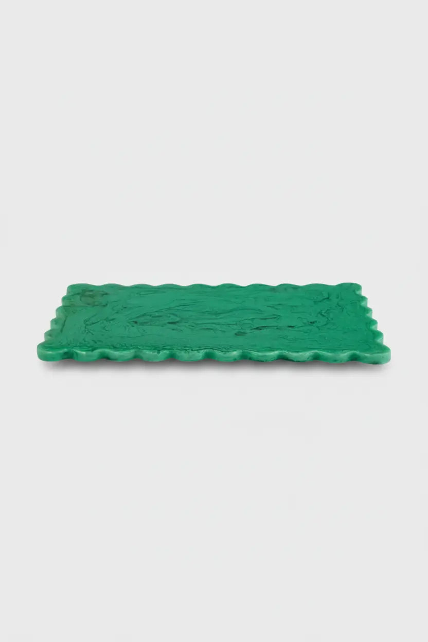Resin Scallop Rectangular Cheese Board - 14 Inches