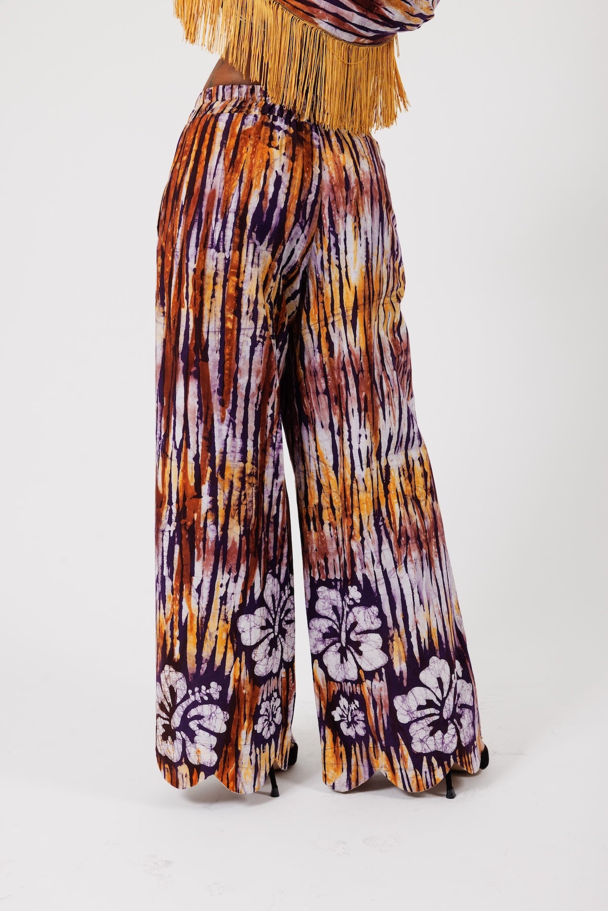 FRIDA, wide-leg batik trousers