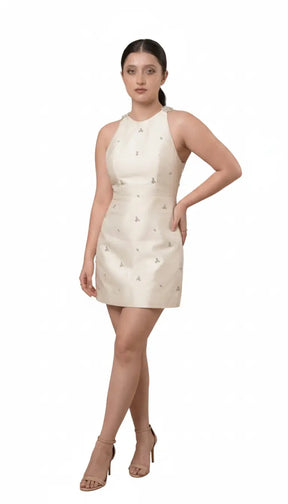 Starlight Embellished Mini Dress - Ivory