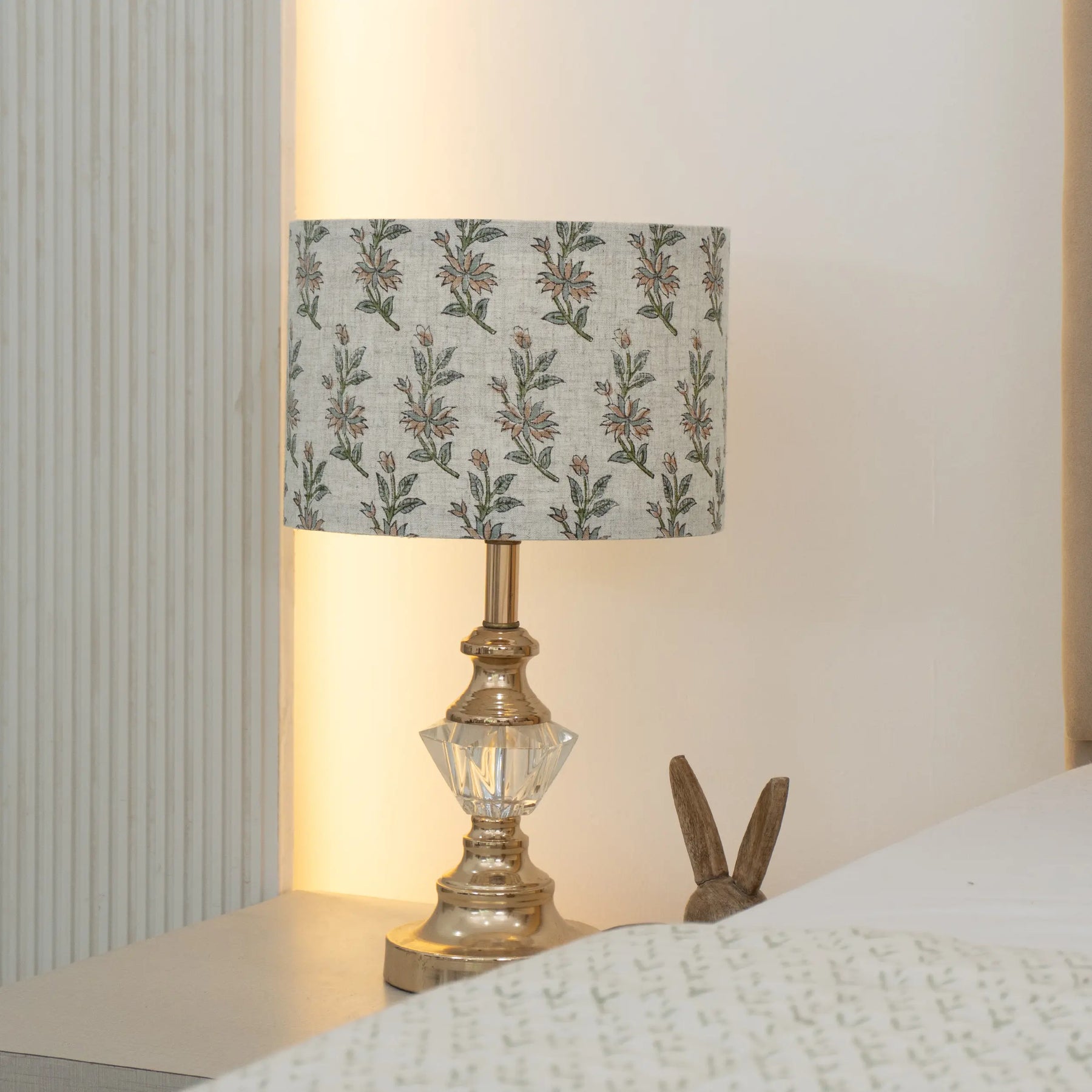 Floral Artisan Hand Block Print Viscose Linen Lampshade – Deepika