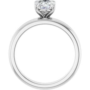 1 CT Lab-Grown Oval Diamond Solitaire Ring in 14K Gold