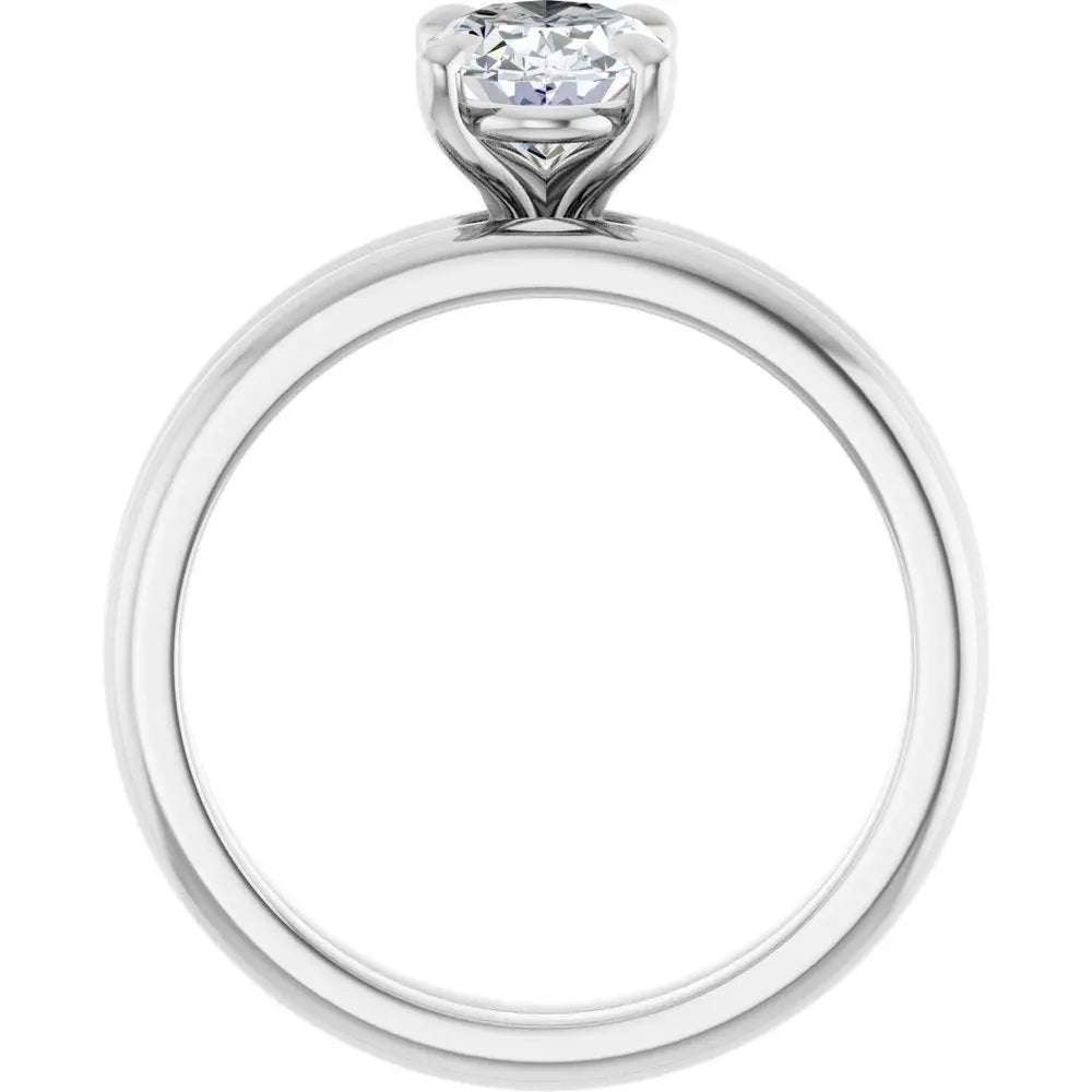 1 CT Lab-Grown Oval Diamond Solitaire Ring in 14K Gold