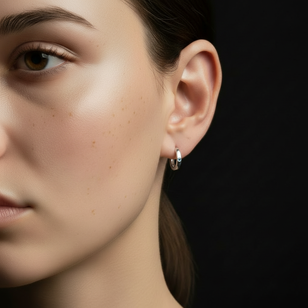 Clicker Mini Hoops – Moissanite Precision Hinged Earrings