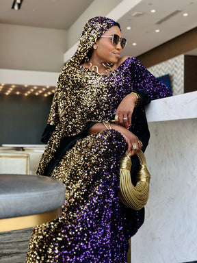 Joro Sequin Dress Boubou (purple)