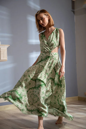 Piel Dull Green Dress