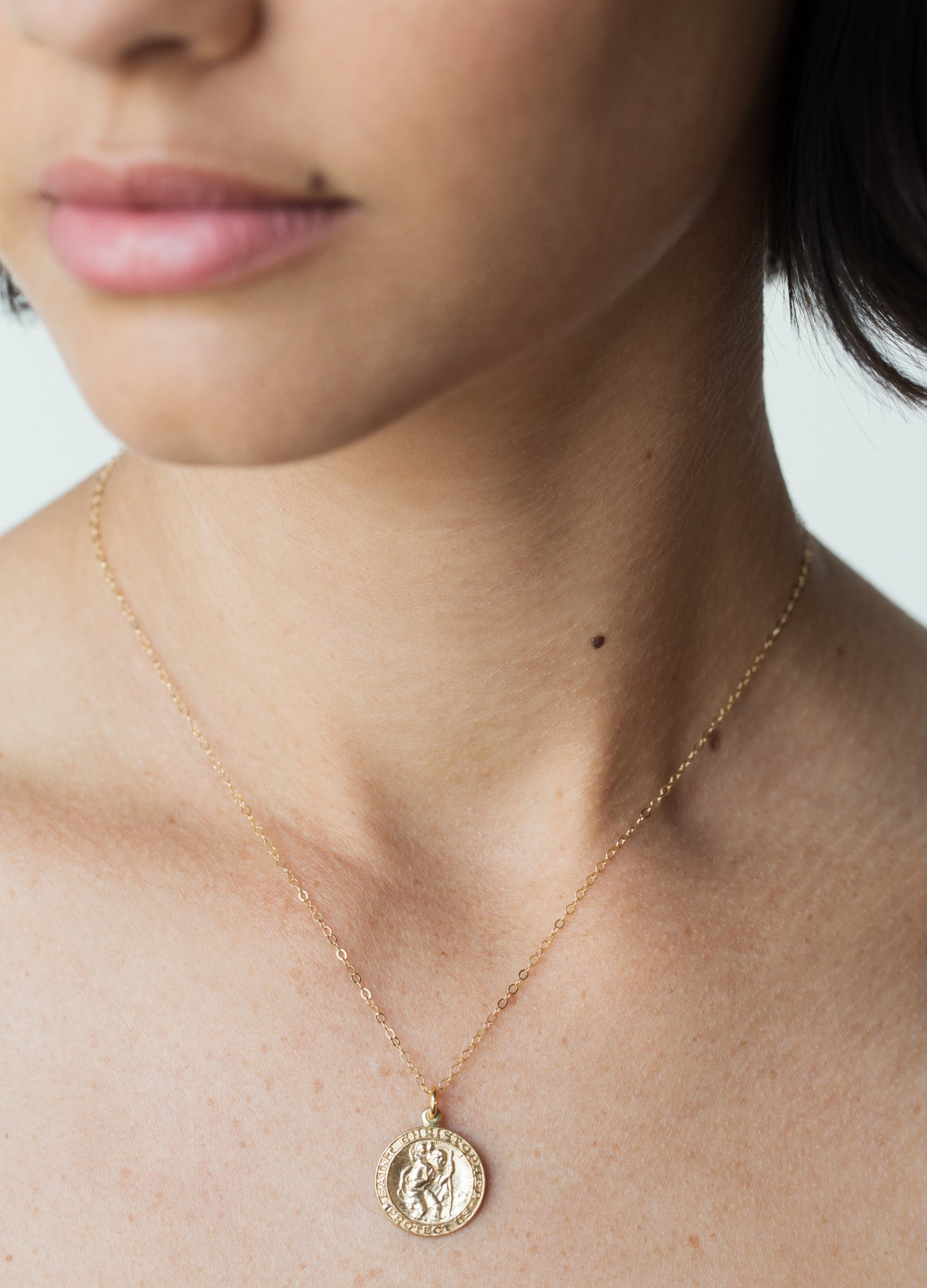 St Christopher 18k Gold Charm Necklace