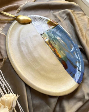 Abstract Blonde Serving Platter