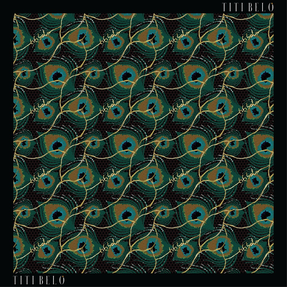 Black Kintsugi Print MT Scarf